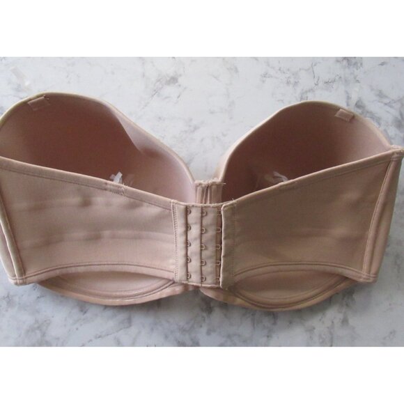New Vanity Fair Bra 40G Beige Convertible Strapless Beauty Back Smooths No Slip - Picture 3 of 9